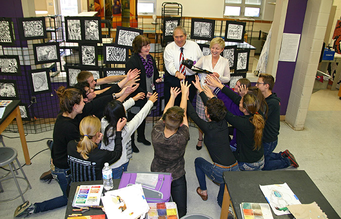 Greencastle art students with new camera