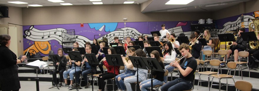 Greencastle High School band practice
