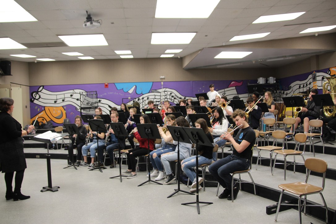 Greencastle High School band practice